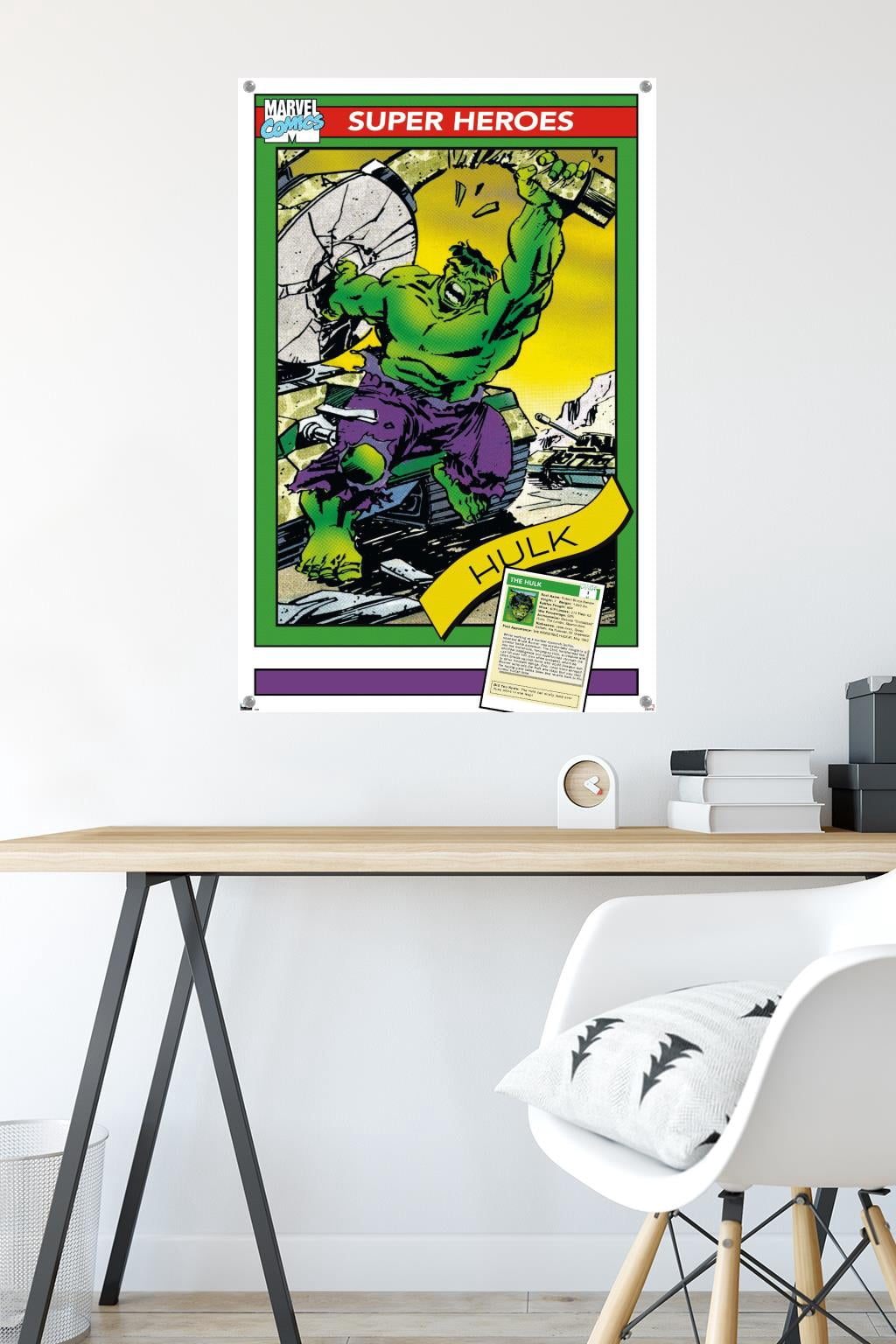 Marvel Trading Cards - Hulk Wall Poster with Pushpins, 22.375" x 34"