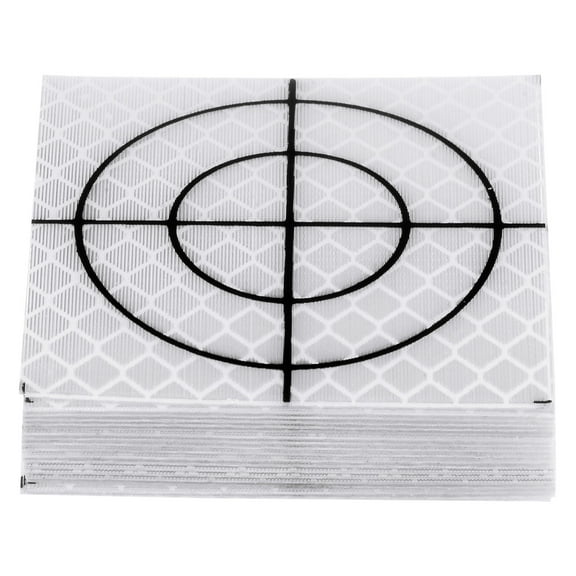 20 Packs Reflector Target Sheets 50mm Self Adhesive Reflective Tape Survey Target for Total Stations, White