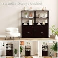 thumbnail image 6 of Bathroom Floor Cabinet, Freestanding Storage Cabinet with Open Shelves Drawer Door Cupboard, Kitchen Appliance Cabinet, 48" Bathroom Furniture for Living Room Kitchen Bathroom (Brown), 6 of 14