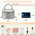 thumbnail image 4 of Wynndora Mini Box Crossbody Bag, White Quilted Metallic Purse with Chain Strap, Top Handle & Heart Charm, Women's Evening Clutch, 4 of 8