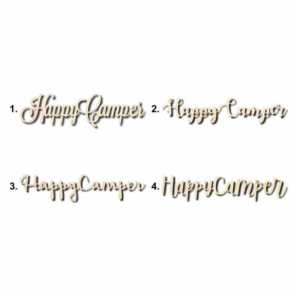Happy Camper Sign Unfinished Wood Cutout Home Decor DIY Option 1- 30" Wide / 1/2"