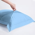 thumbnail image 6 of 2 Pack King Brushed Microfiber Pillow Shams with 2" Flange, Super Soft and Cozy, Wrinkle, Fade, Stain Resistant Sham, Sky Blue, 20x36 inches, 6 of 8