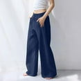 thumbnail image 5 of Posijego Sweatpants for Women Solid Color Lounge Pants Drawstring Elastic Waist Wide Leg Sweat Pants with Pockets, 5 of 10