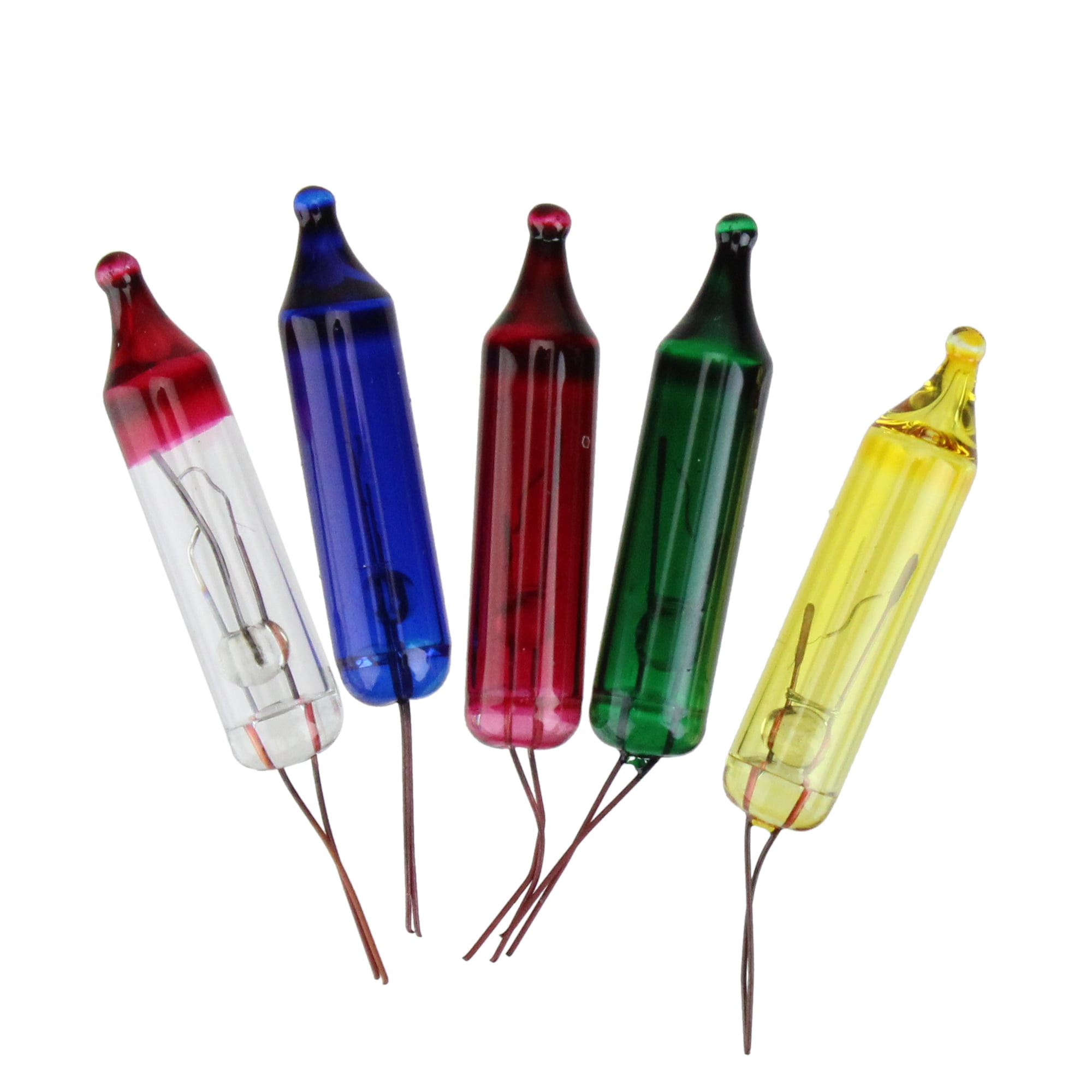 Pack of 5 MultiColor Mini Christmas Replacement Bulbs 6 Volts