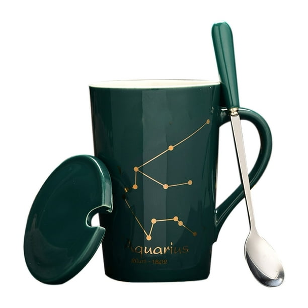 Qeeadeea/Ceramic Mug With Lid And Handle, Microwavable Coffee Mug