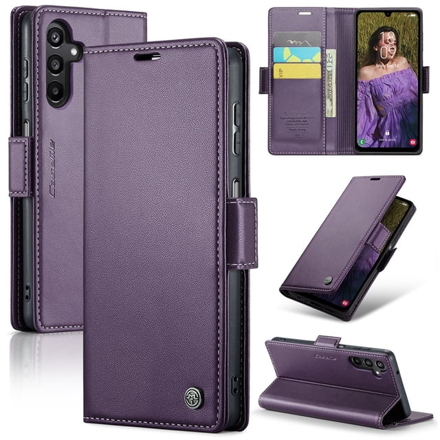 CaseMe Funda de Cuero para Samsung Galaxy A15 con Bloqueo RFID, para Samsung Galaxy A15, Funda para Mujer y Hombre, Tarjetero con Cierre Magnético, Funda Tipo Folio para Samsung Galaxy A15 de 6,5