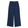 thumbnail image 5 of VBVC Women's Cotton Linen Capri Pants , Wide Leg Culottes Trousers For Women , Ladies' Summer Cropped Pants with Pockets, S-2XL, 5 of 6
