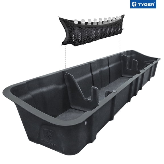 Tyger Auto Underseat Storage Box Compatible with 2015-2026 Ford F-150; 2017-2026 F-250 F-350 SD Supercrew Cab, Black Rear Under Seat Storage Organizer Cargo Box | TG-CB5F2228