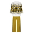 thumbnail image 4 of Pisexur Pyjama de Noël pour Femmes Ensemble Deux Pièces Tendance des Fêtes Imprimé Flocon de Neige Pyjamas de Noël Décontractés Manches Longues Col Rond Hauts Pantalons de Pyjama Tenue de Nuit, 4 of 5