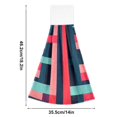 thumbnail image 6 of Yayeee Kitchen Hanging Hand Towels Set of 2 with Loop Bathroom Absorbent Tie Towel, Navy Blue Stripes, 6 of 7