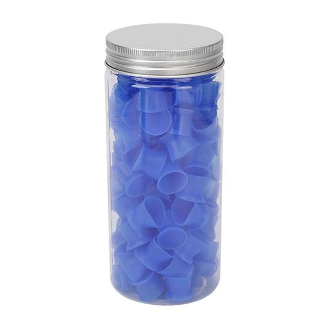 100 vasos desechables de silicona suave para tinta de tatuaje, recipientes para pigmento de tatuaje, contenedor de maquillaje, suministros para tatuajes, color azul
