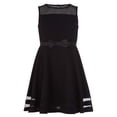 thumbnail image 1 of Vestido Calvin Klein para niñas, ajustado y acampanado, negro, talla 10, 1 of 3