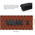 thumbnail image 2 of Orange Red Geometric Gaming Mouse Pad Desk Mat XXL 35.4×15.7 in Vintage 80s Abstract Geometry Extended Mousepad 40X90cm with Non-Slip Rubber Base Stitched Edge Large Desk Pad for Gamer Office Home, 2 of 6