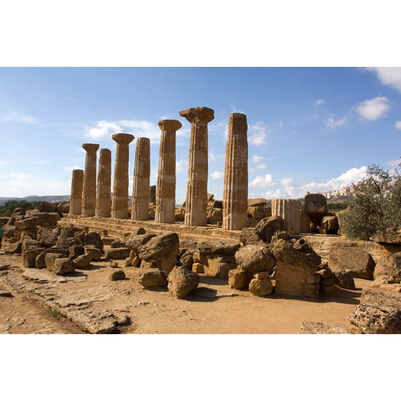 24x36 gallery poster, Ruins of the Temple of Heracles, Agrigento, Sicily, built in the late 6th century BC