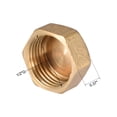 thumbnail image 2 of Tapa de accesorio de tubería Uxcell, conector de manguera de rosca hembra hexagonal de latón, para boquillas de tuberías de agua de jardín y exteriores 4Pcs G1/2, 2 of 4