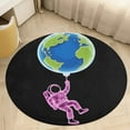 thumbnail image 2 of Outer Space Astronauts (134) Round Area Rugs for Bedroom Living Room, 6FT Soft Comfy Indoor Circle Carpets, Carpet Home Decor Floor Mat, 2 of 6