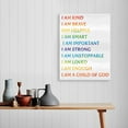 thumbnail image 6 of Kids Affirmation Canvas Framed Wall Art, I Am Kind I AM a Child of God Inspirational Quote Canvas Wall Art Ready to Hang for Kids Teens Class Room/Nursery/Home/Bedroom Decor,12" x 15", 6 of 6