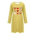 thumbnail image 4 of Byworldtasic Valentines Day Nightgown for Women Love Heart Printed Long Sleeve Crew Neck Dresses, 4 of 6