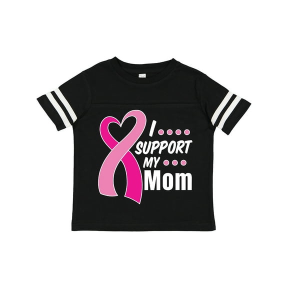 Inktastic Breast Cancer Awareness I Support My Mom with Pink Ribbon Boys or Girls Toddler T-Shirt