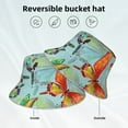 thumbnail image 5 of Kll Retro Seamless Flying Butterflies Bucket Hat For Women Men Packable Travel Beach Sun Hat Outdoor Rave Accessories Reflective Fisherman Cap, 5 of 9