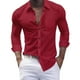 thumbnail image 2 of Blusa y camisa de manga larga con cuello vuelto para hombre, cárdigan de manga larga con solapa y botones, bolsillo, blusa de moda, camisa para hombre, parte superior de poliéster, 2 of 3