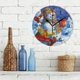 thumbnail image 3 of Dreamtimes Christmas Snowman Wall Clock, 10 Inch Silent Non Ticking Round Clock Oil Painting Clock Easy to Read Clock for Living Room Bedroom Bathroom Home Decor, 3 of 7