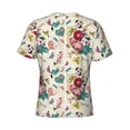 thumbnail image 6 of Vsdgher Bird Butterfly Rose Print Men's Dry Fit Mesh Athletic Shirts Moisture Wicking Tennis T-Shirt Tops, 6 of 9