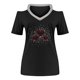 thumbnail image 4 of Moda Mujer Verano Cuello en V Manga corta Hombro frío Blusa Camiseta Causal Impresión Tops Fridja  hjk5214, 4 of 5