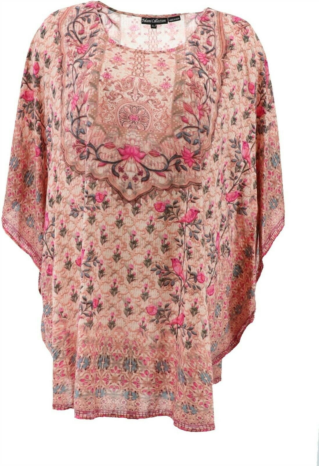 Tolani - Tolani Collection Petite Printed Woven Caftan Tunic Women's