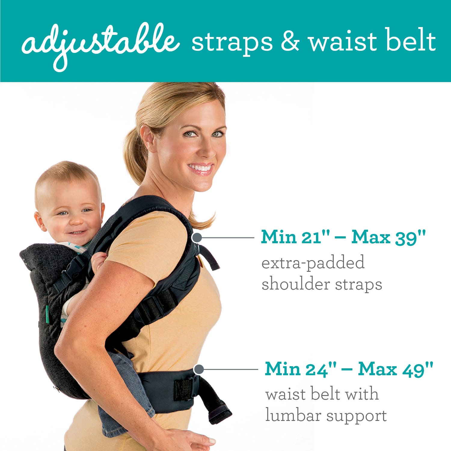 Infantino Flip 4-in-1 Convertible Baby Carrier, Black photo 3