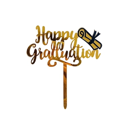 10-50pcs Black and Gold Graduation Cake Topper Acrylic Cake Decor for High School and College Parties Graduation Celebrations Congrats Grad Party Decorations