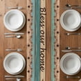 thumbnail image 6 of Western Texas Star Retro Table Runner - 36 Inch Long, Kitchen Dining Table Runner Dresser Scarves, Country Farmhouse Teal Brown Wood Grain Farmhouse Decor for Coffee Tables Wedding Party Banquet, 6 of 8