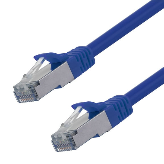 NavePoint Ethernet Patch Cable CAT6A, S/FTP, 26AWG, 5 Ft,  5 pack, Blue