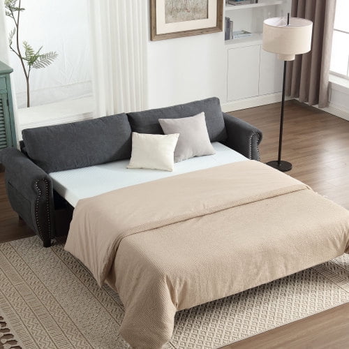 U_Style 80.7'' 2-in-1 Sofa Bed Sleeper with Large Mattress(63''*70.9*3.3 inch), for Living Room Spaces Bedroom