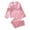 Red, variant on WOYY Little Girls Satin Pajamas Striped Long Sleeve Button Down Shirt Pants Sleepwear