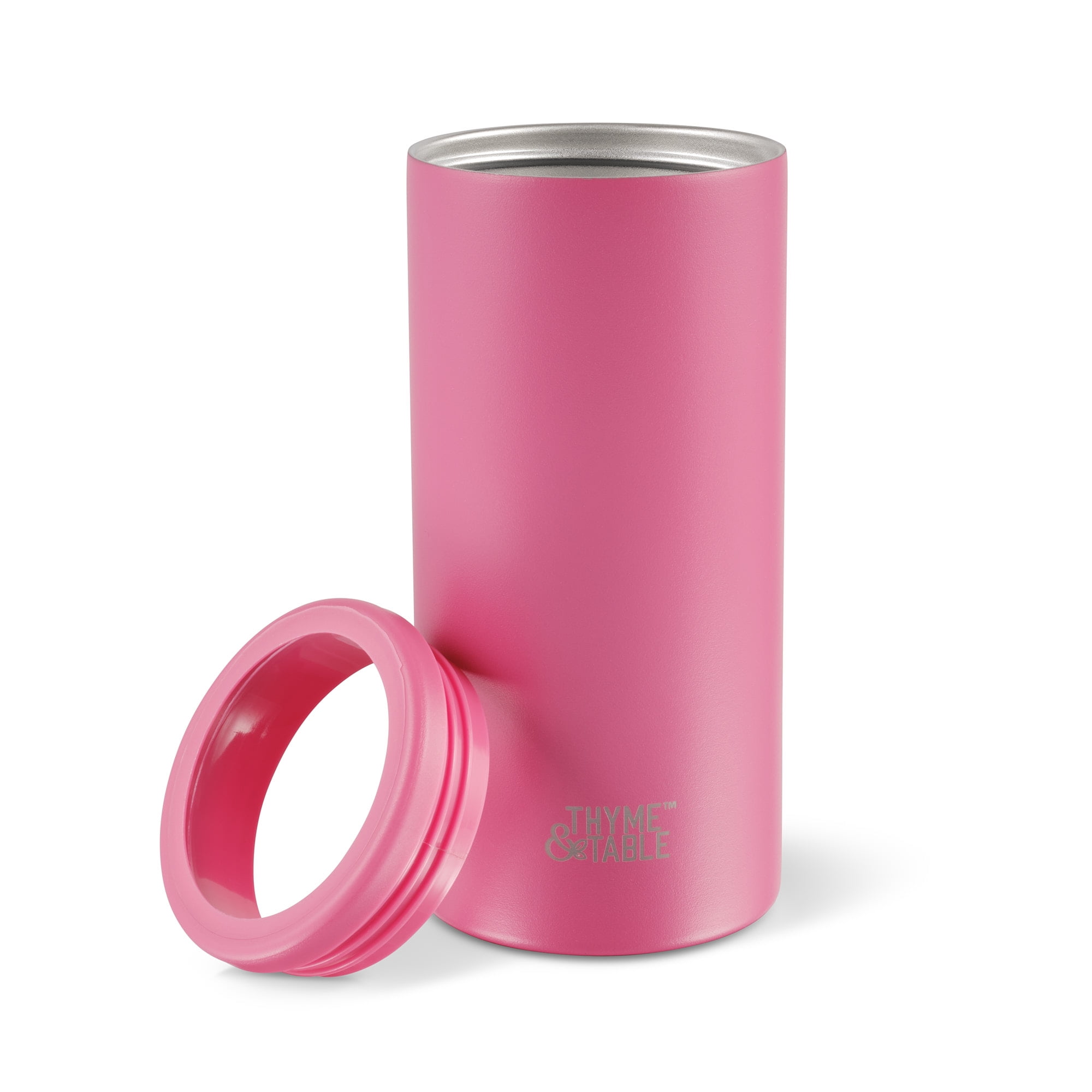 Thyme & Table 12oz Stainless Steel Slim Can Holder, Pink