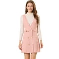 thumbnail image 1 of Unique Bargains Robe Salopette de Bureau Taille Haute à Carreaux pour Femmes, 1 of 6