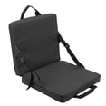 thumbnail image 1 of Chaise d'extérieur pliable avec dossier et coussin en éponge souple, idéale pour le stade et la plage, noire, 1 of 4
