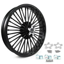 Gloss Black Fat Spoke 21x3.5 Front Wheel Rim Dual Disc for Harley Electra Glide FLHT Road King