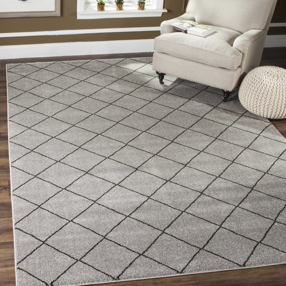 SAFAVIEH Tunisia Joyce Geometric Area Rug, Grey/Black, 8' x 10'