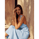 thumbnail image 2 of Vestido de Verano 2025 para Mujer, con Escote en V y Tirantes Finos, Sin Espalda, Sin Mangas, Informal, para Fiesta y Playa Azul L, 2 of 7