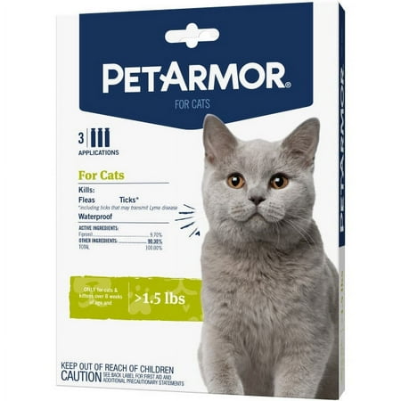 UPC: 0815249012895 | PetArmor Flea & Tick Prevention for Cats (Over 1.5 Pounds)  3 Treatments