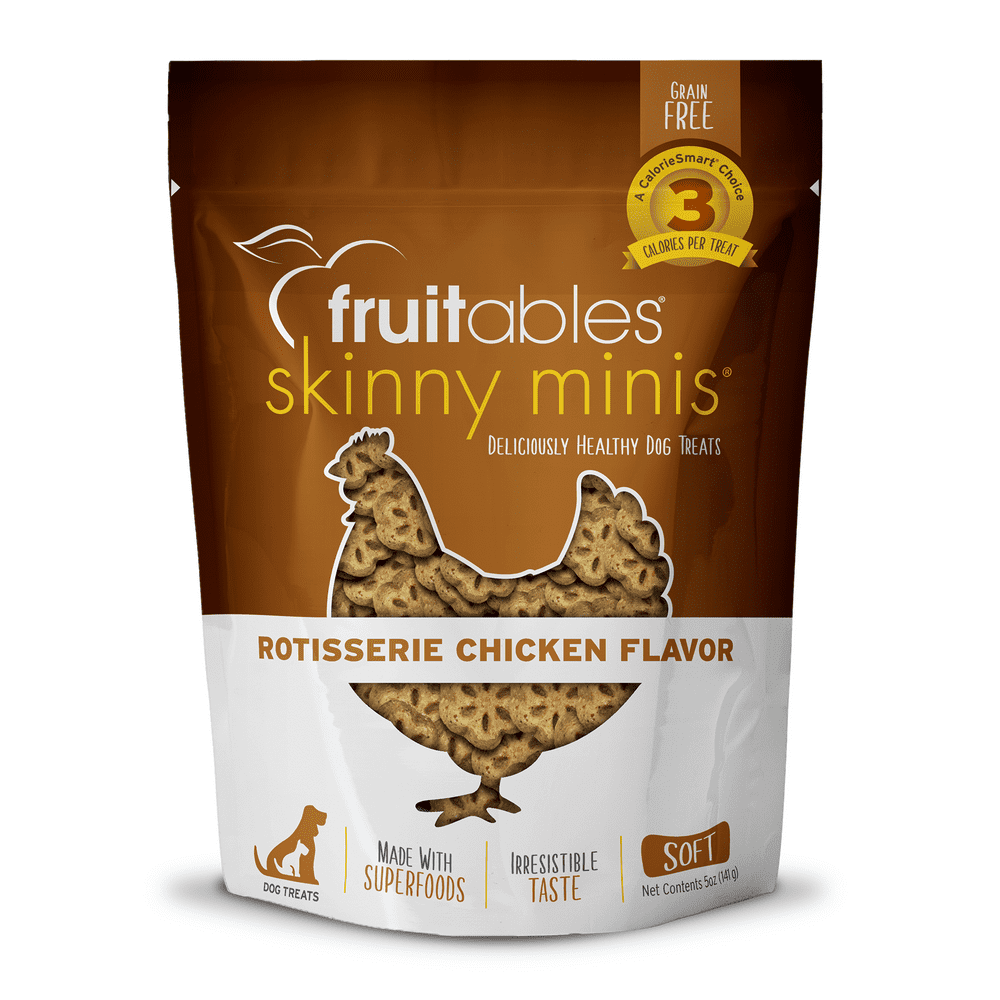 Fruitables Skinny Mini Dog Treats, Rotisserie Chicken Flavor Healthy