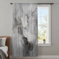 thumbnail image 4 of Grey Ombre Marble Sheer Curtains 45 Inches Long, Gray Marble Crack Abstract Modern Light Filering Curtains, Breathable Simi Curtain Privacy Drapes for Kitchen Bathroom Small Window Treatment, 4 of 9