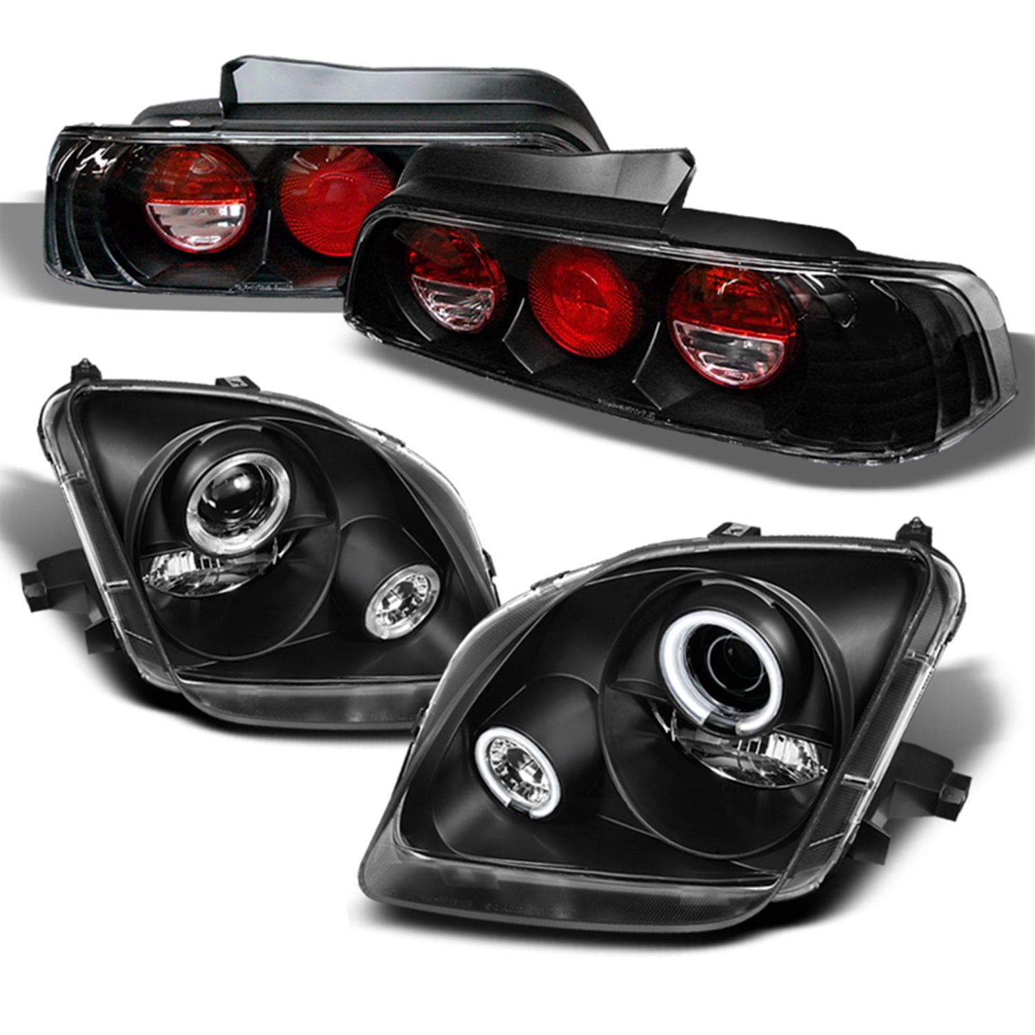 Fits 972001 Honda Prelude JDM Halo LED Projector Headlight+Altezza