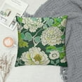 thumbnail image 2 of Creowell Chinoiserie Green Flowers Pillow Cover Spring Green Throw Pillow Covers Farmhouse Blossom Flowers Decorative Square Cushion Cover for Bed Sofa Living Room Bedroom Outdoors, 2 of 5