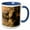 Blue/White, variant on 3drose, Pine County. Captive Red Fox Drinking., 11oz Mug