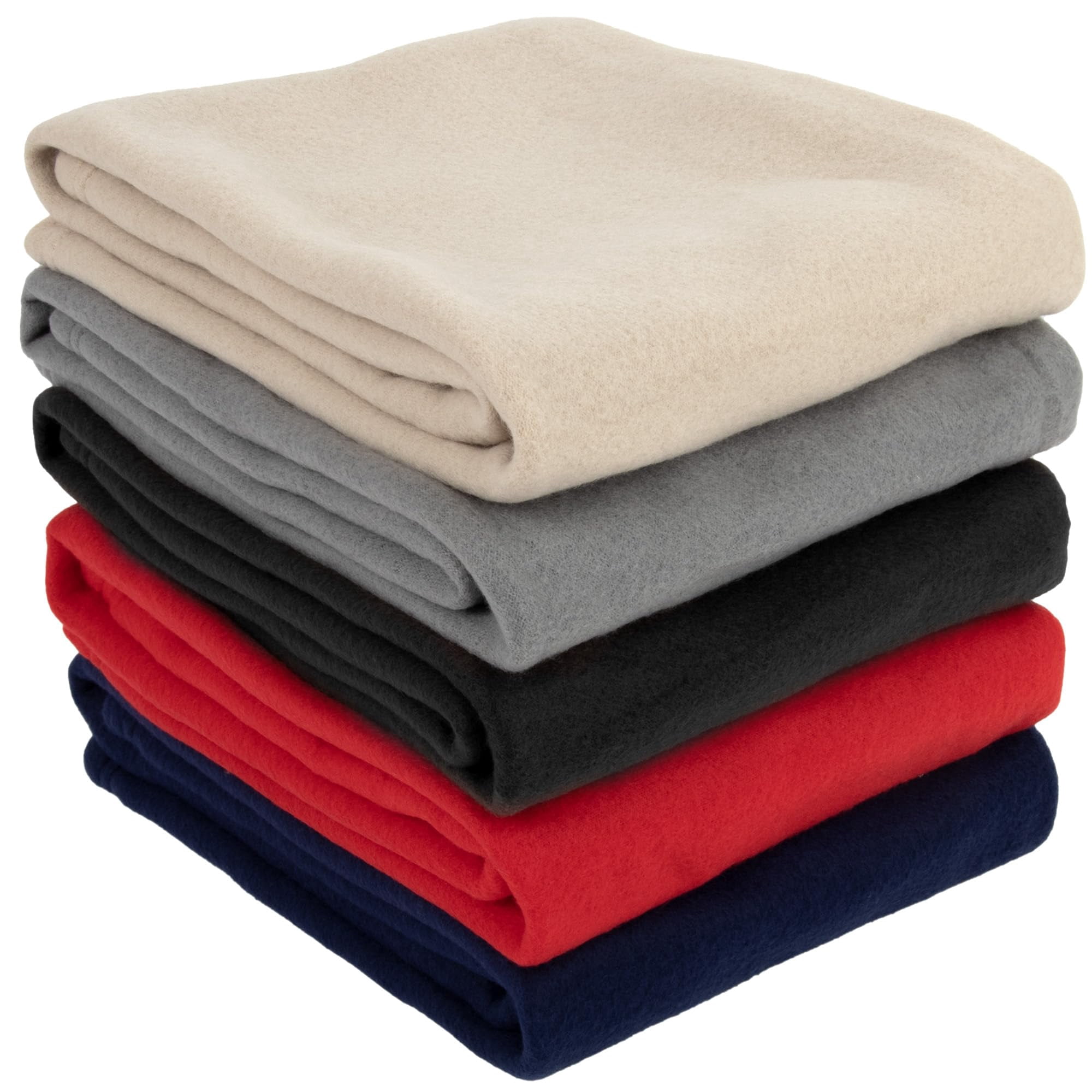 24 pack Adult Soft Fleece 40"L x 30"L Twin Throw Blankets for Homeless, Wedding Favors, Home in Assorted Colors