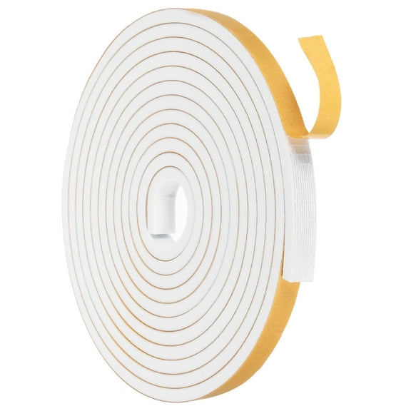 Uxcell Weather Door Seal Strip Tape, Strong Self Adhesive Foam Tape Gap Filler for Door, Window, 15/32 Inch x 1/4 Inch x 13 Feet White