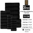 thumbnail image 1 of Lavish Touch 100% Egyptian 2 Ply Cotton 700 GSM Mosaic 24 Pc Towel Set - Black, 1 of 7